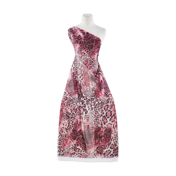 Zelouf Leopard Print W/allover Trans On Mjc , Sewing, DIY, Crafts Fabric by the Yard, Plum/iovry, 10 Yard