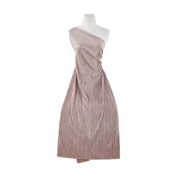 Zelouf Lexi Matte Dot Foil Print Pleated Bodre , Sewing, DIY, Crafts Fabric by the Yard, Elegant Taupe, 3 Yard