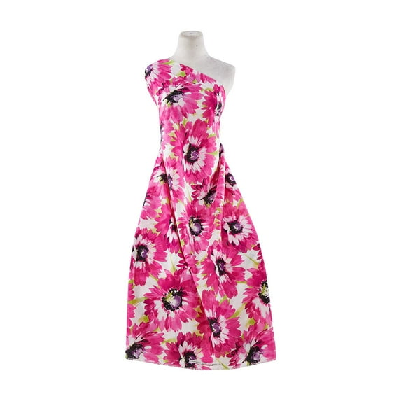 Zelouf Lily Floral Print , Sewing, DIY, Crafts Fabric by the Yard, 137 Wht/red, 5 Yard