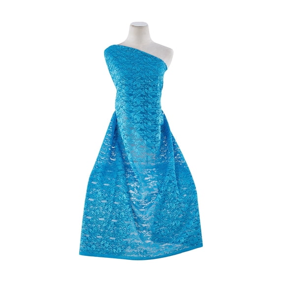 Zelouf Lily Jacquard Glitter Lace , Sewing, DIY, Crafts Fabric by the Yard, Turquoise Jam, 7 Yard