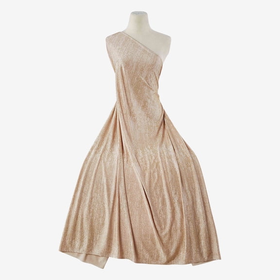 Zelouf Lisa Slinky Glitter Knit  , Sewing, DIY, Crafts Fabric by the Yard, Champagne/gold, 7 Yard