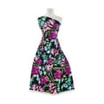 thumbnail image 1 of Zelouf Lush Knit Print  , Sewing, DIY, Crafts Fabric by the Yard, 967 Blk/orchid, 7 Yard, 1 of 2