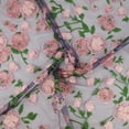 thumbnail image 1 of Zelouf Mackenzie 3D Floral Embroidery On Mesh  , Sewing, DIY, Crafts Fabric by the Yard, Navy/pink, 10 Yard, 1 of 5