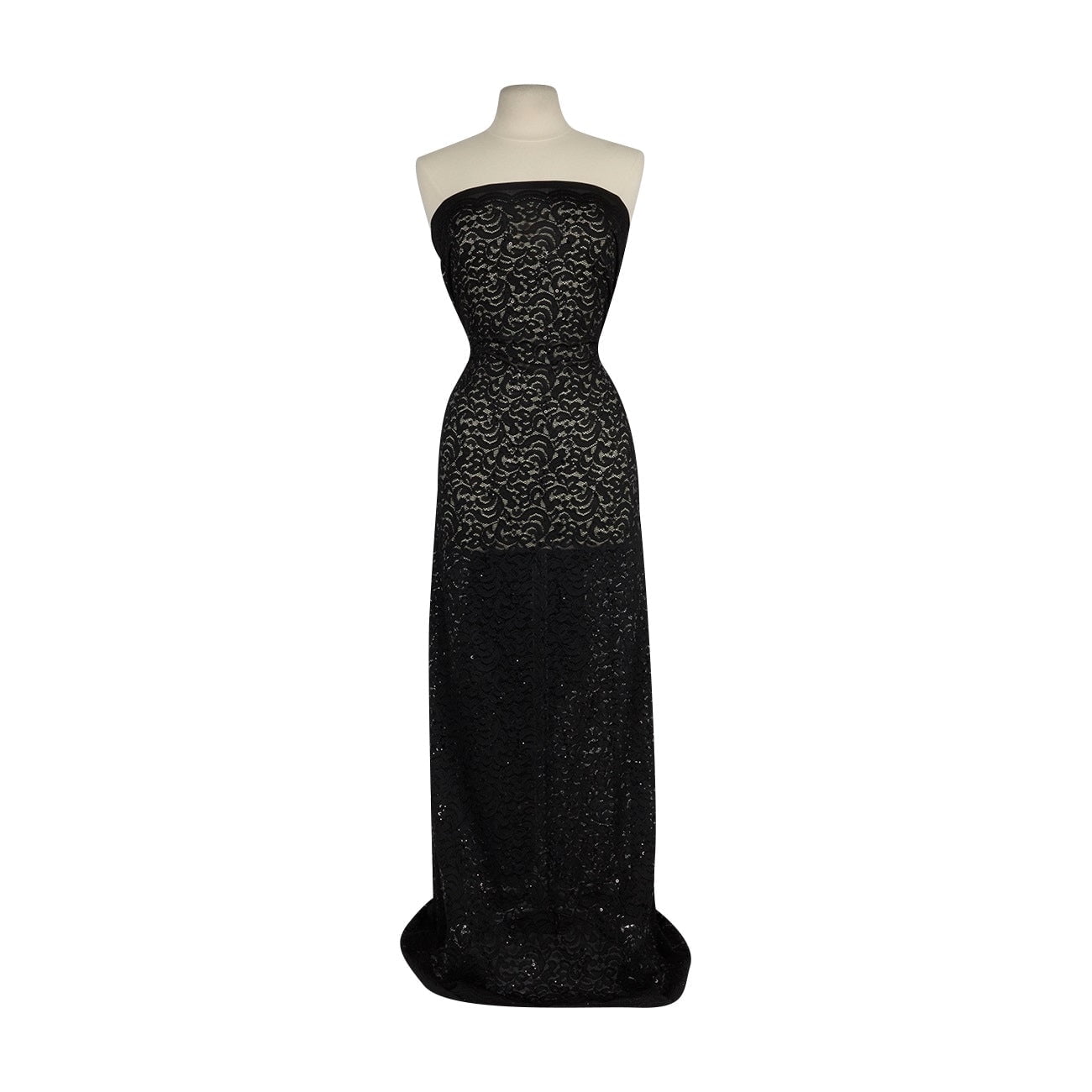 Zelouf Madilyn Stretch Lace W Trans  , Sewing, DIY, Crafts Fabric by the Yard, Black, 3 Yard