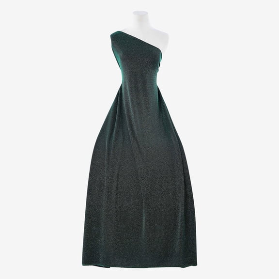 Zelouf Marble Nylon Metallic Knit  , Sewing, DIY, Crafts Fabric by the Yard, Black/emerald, 3 Yard