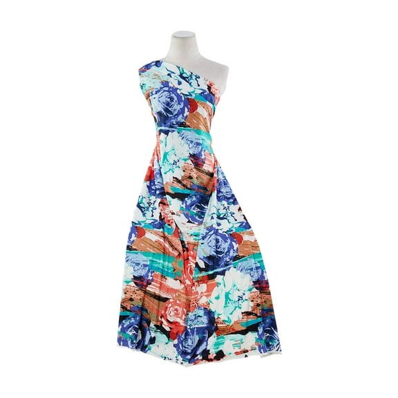 Zelouf Marble Rose On Dty  , Sewing, DIY, Crafts Fabric by the Yard, 434 Blue/red, 10 Yard