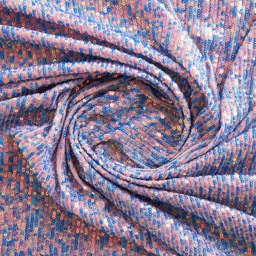 Zelouf Matte Ariel Line Sequin Mesh , Sewing, DIY, Crafts Fabric by the Yard, Rose/lilac, 3 Yard