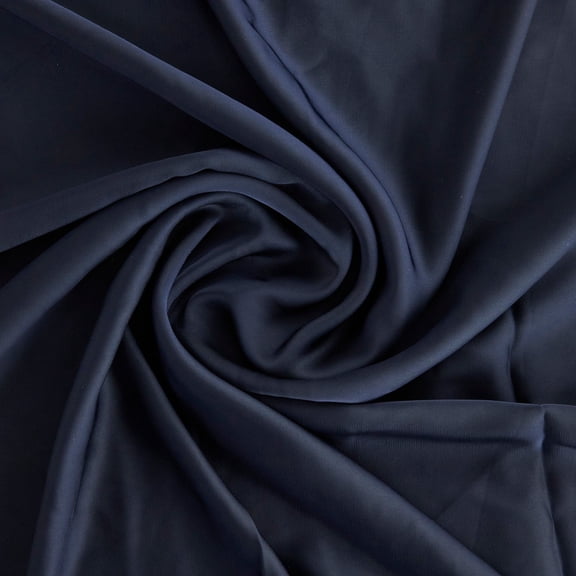 Zelouf Melissa Satin Shirting , Sewing, DIY, Crafts Fabric by the Yard, Navy, 3 Yard