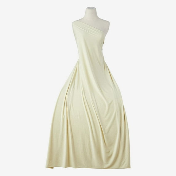 Zelouf Metallic Foil Jersey Knit , Sewing, DIY, Crafts Fabric by the Yard, Ivory / Gold, 3 Yard