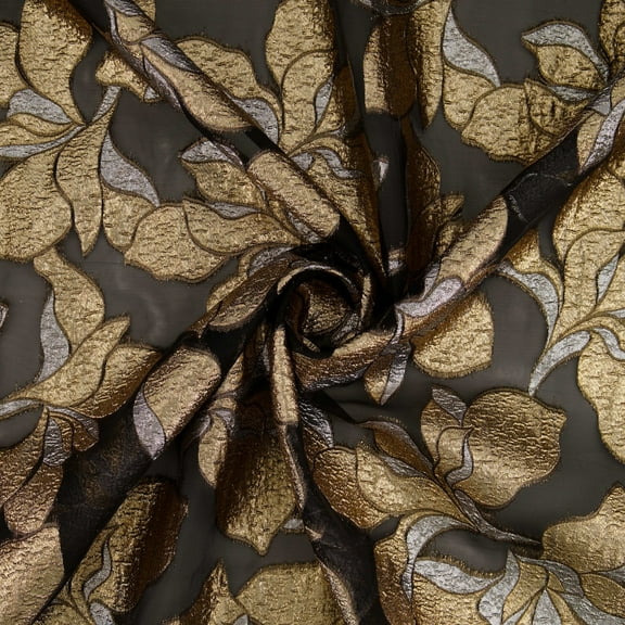 Zelouf Mia Floral Metallic Organza Jacquard , Sewing, DIY, Crafts Fabric by the Yard, , 3 Yard