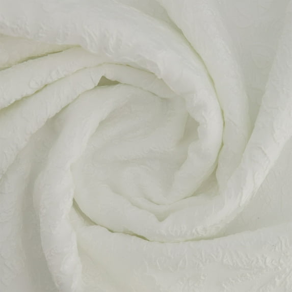 Zelouf Michelle Floral Knit Jacquard , Sewing, DIY, Crafts Fabric by the Yard, Ivory, 20 Yard
