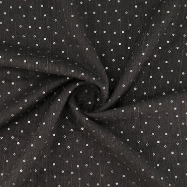 Zelouf Mikaela Herringbone Woven With Sequins  , Sewing, DIY, Crafts Fabric by the Yard, Steel/silver, 3 Yard