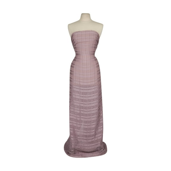 Zelouf Mina Puckered Satin Stripe , Sewing, DIY, Crafts Fabric by the Yard, Fine Mauve, 7 Yard