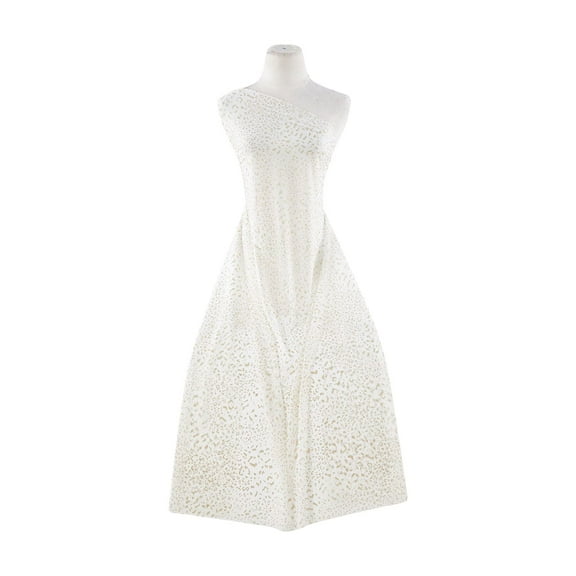 Zelouf Mini Cheetah Roller Glitter On Mjc  , Sewing, DIY, Crafts Fabric by the Yard, Ivory/gold, 5 Yard