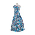 thumbnail image 1 of Zelouf Morning Breeze Floral On Belle Crepe  , Sewing, DIY, Crafts Fabric by the Yard, 437 Blue/fchsia, 3 Yard, 1 of 2