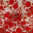 thumbnail image 1 of Zelouf Nancy 3D Floral Embroidery On Mesh  , Sewing, DIY, Crafts Fabric by the Yard, Mandarin, 20 Yard, 1 of 5