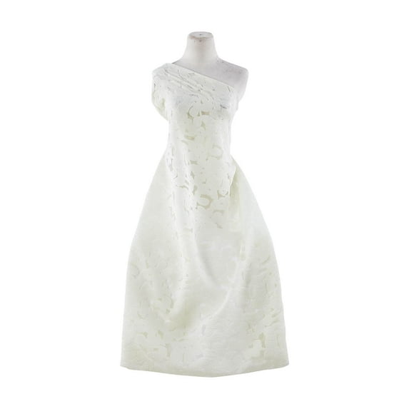 Zelouf Naomi Textured Flower On Organza , Sewing, DIY, Crafts Fabric by the Yard, Ivory, 10 Yard