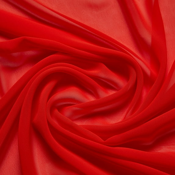 Zelouf Neon Hi Multi Chiffon , Sewing, DIY, Crafts Fabric by the Yard, Neon Orange Salsa, 3 Yard