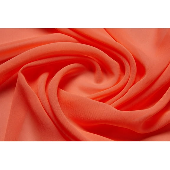 Zelouf Neon Sheer Souffle Chiffon , Sewing, DIY, Crafts Fabric by the Yard, Neon Peach, 3 Yard