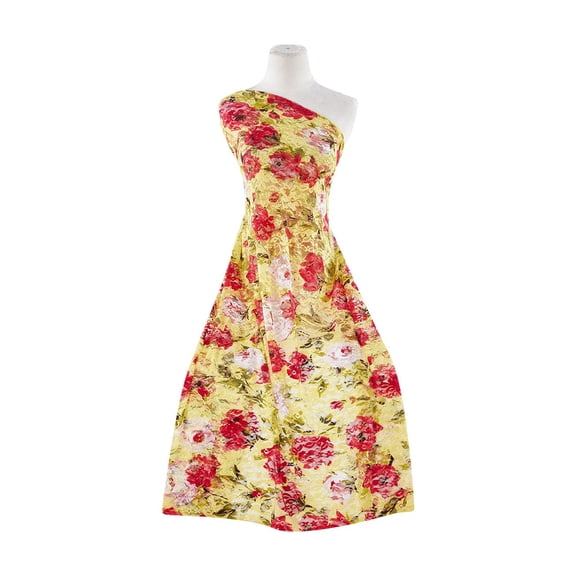 Zelouf Nylon Lace Print  , Sewing, DIY, Crafts Fabric by the Yard, 537 Butter/red, 20 Yard