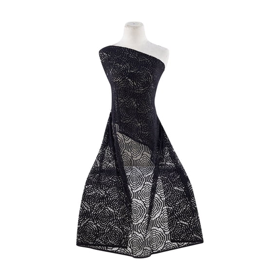 Zelouf Nylon Lace Print  , Sewing, DIY, Crafts Fabric by the Yard, 999 Blk, 10 Yard