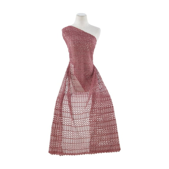 Zelouf Ottavia Open Crochet Knit , Sewing, DIY, Crafts Fabric by the Yard, 390 Brick Hthr, 3 Yard