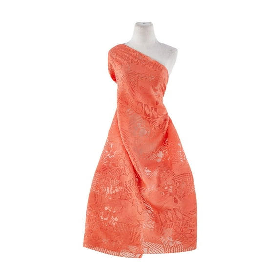 Zelouf Patchwork Burnout On Crushed Linen , Sewing, DIY, Crafts Fabric by the Yard, Orange Breeze, 20 Yard