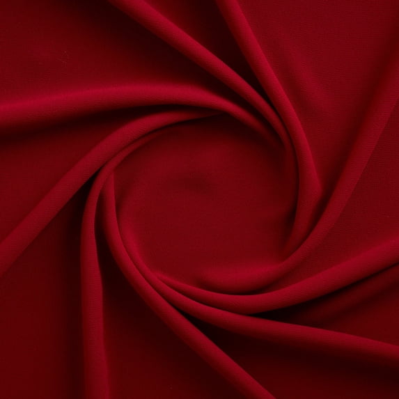 Zelouf Pebble Crepe Georgette , Sewing, DIY, Crafts Fabric by the Yard, Apple Red, 5 Yard