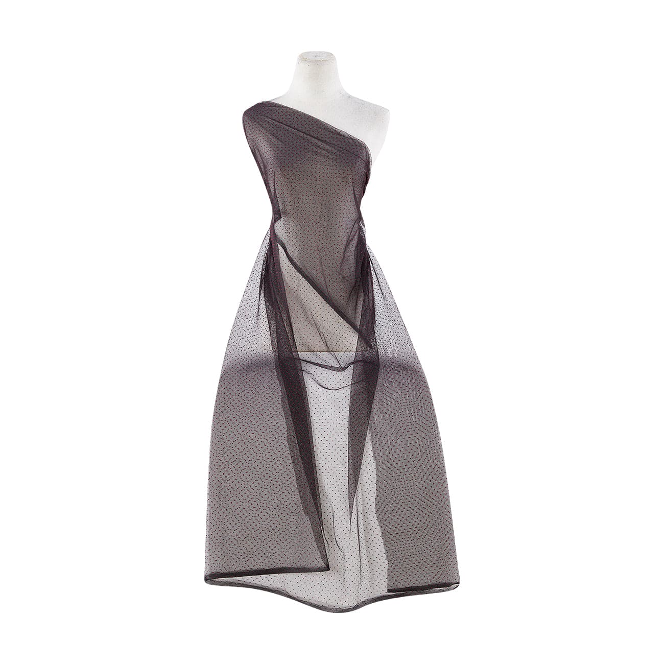 Zelouf Pin Dot Felt On Tulle  , Sewing, DIY, Crafts Fabric by the Yard, Black/red, 10 Yard