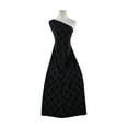 thumbnail image 1 of Zelouf Plaid Flock And Outline Glitter On Ity  , Sewing, DIY, Crafts Fabric by the Yard, Blk/blk/turq, 10 Yard, 1 of 2