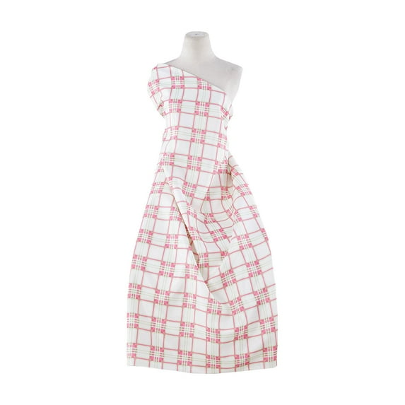 Zelouf Plaid On Shantung , Sewing, DIY, Crafts Fabric by the Yard, Pink/green, 3 Yard