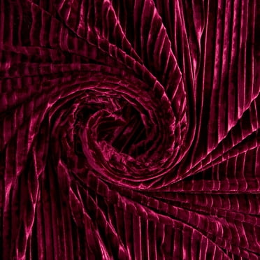 Zelouf Pleated Crushed Velvet  , Sewing, DIY, Crafts Fabric by the Yard, Wine, 3 Yard