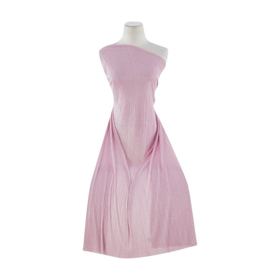 Zelouf Pleated Metallic Chiffon , Sewing, DIY, Crafts Fabric by the Yard, Pink/silver, 5 Yard
