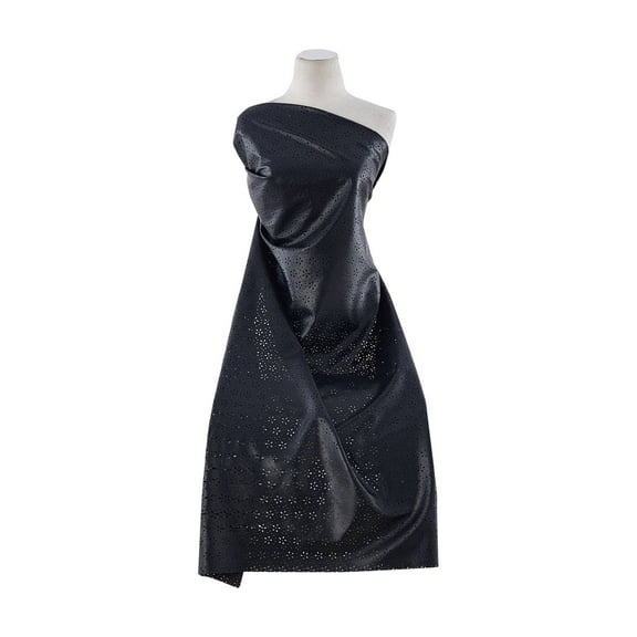 Zelouf Pleather Punch  , Sewing, DIY, Crafts Fabric by the Yard, Black, 3 Yard