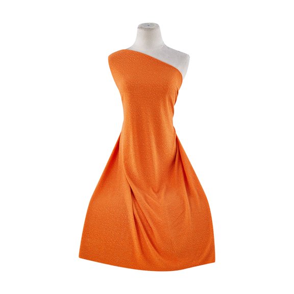 Zelouf Polyester Bubble Fukuro Knit W/ Tonal Glitter  , Sewing, DIY, Crafts Fabric by the Yard, Orange Punch, 3 Yard