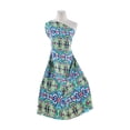 thumbnail image 1 of Zelouf Print On Challis  , Sewing, DIY, Crafts Fabric by the Yard, 473 Navy/green, 5 Yard, 1 of 2
