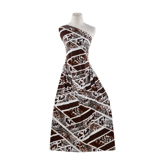 Zelouf Print On Ity , Sewing, DIY, Crafts Fabric by the Yard, 122 Ivory/brown, 3 Yard