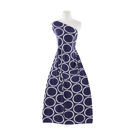 Zelouf Print On Ity , Sewing, DIY, Crafts Fabric by the Yard, 414 Navy/wht, 3 Yard