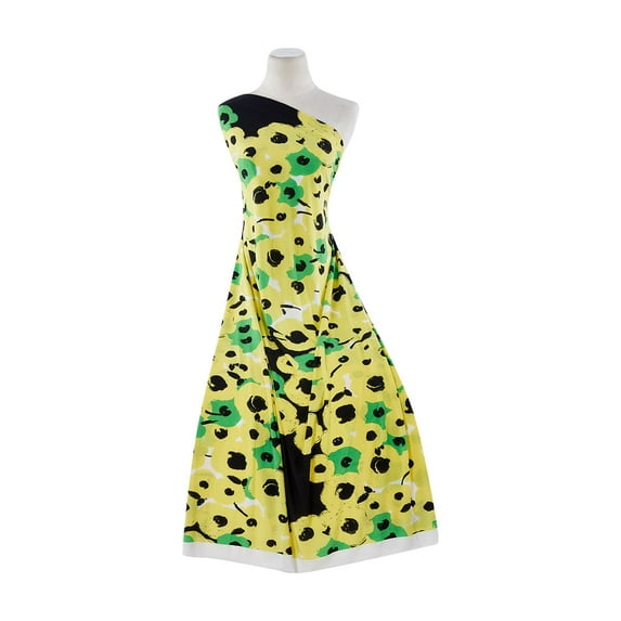 Zelouf Print On Ity , Sewing, DIY, Crafts Fabric by the Yard, 579 Yellow/grn, 5 Yard