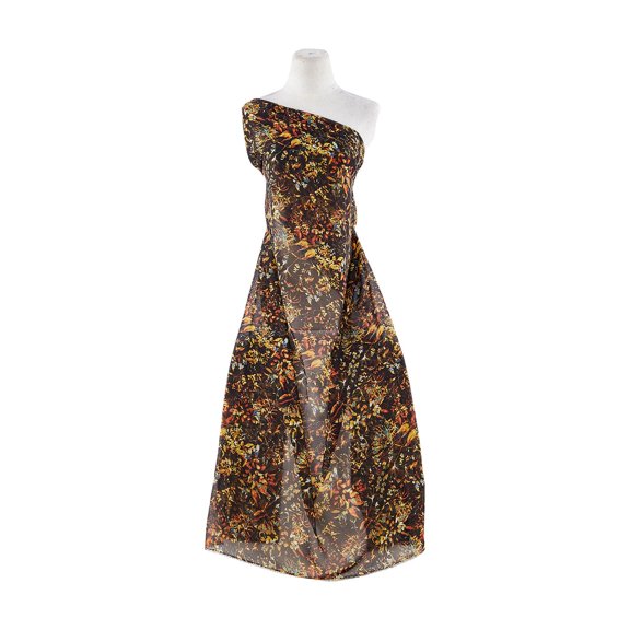 Zelouf Print On Yoryu Digital Sample  , Sewing, DIY, Crafts Fabric by the Yard, 985 Black/rust, 3 Yard