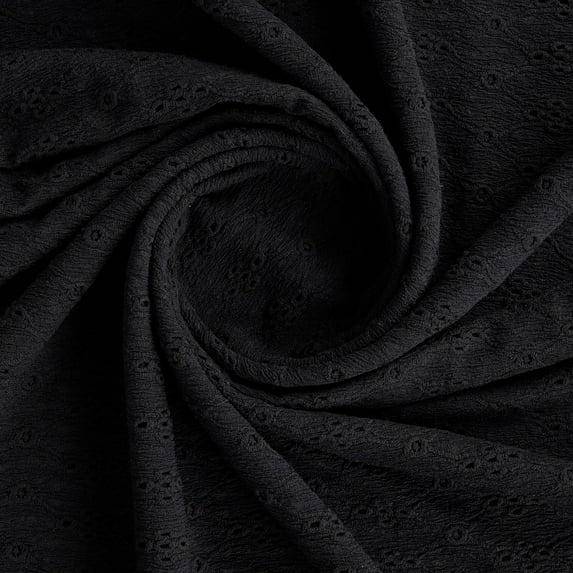 Zelouf Rachel Stretch Eyelet Knit , Sewing, DIY, Crafts Fabric by the Yard, Black, 10 Yard