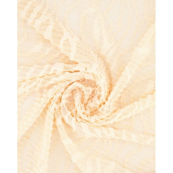 Zelouf Raelynn Crinkled Lace Mesh , Sewing, DIY, Crafts Fabric by the Yard, Shell, 10 Yard