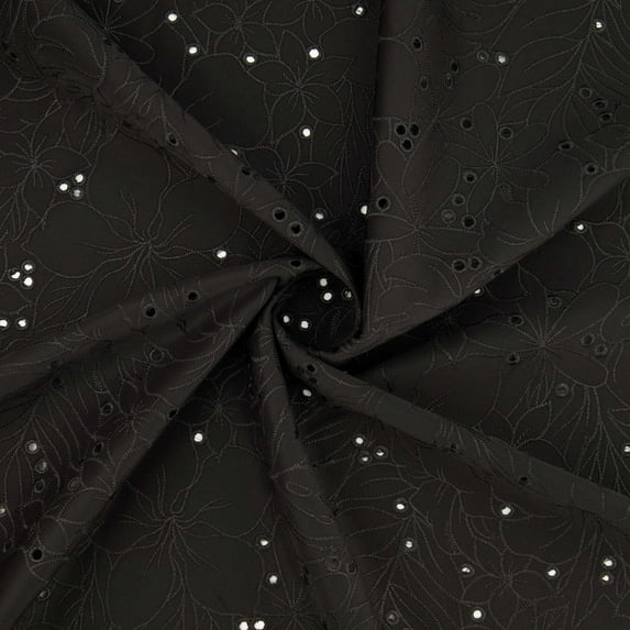 Zelouf Ramona Eyelets On Scuba , Sewing, DIY, Crafts Fabric by the Yard, Black, 20 Yard