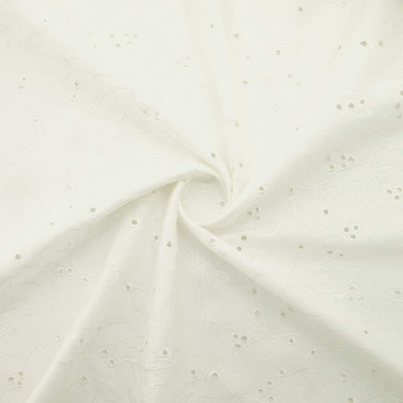 Zelouf Ramona Eyelets On Scuba , Sewing, DIY, Crafts Fabric by the Yard, Ivory, 20 Yard