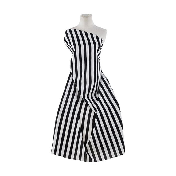 Zelouf Rational Small Stripe , Sewing, DIY, Crafts Fabric by the Yard, Blk/white/sil, 7 Yard