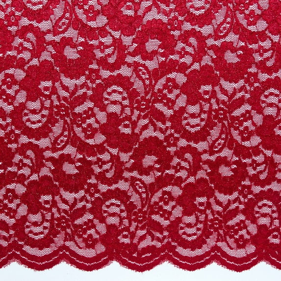 Zelouf Ravie Glitter Lace , Sewing, DIY, Crafts Fabric by the Yard, Ruby Deligh, 7 Yard
