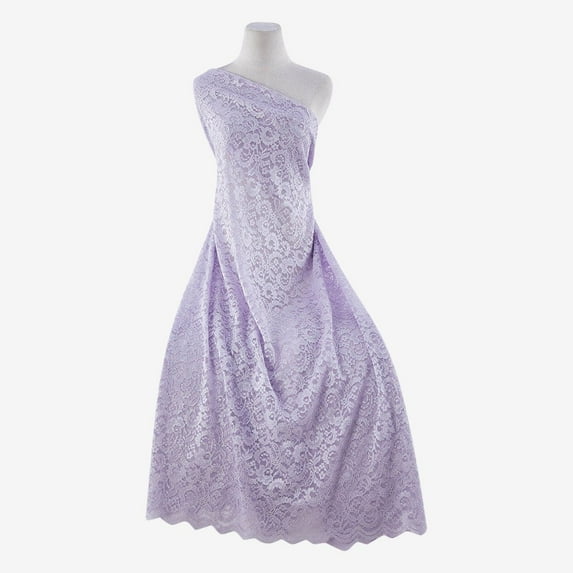 Zelouf Ravie Lace W/glitter & Scallop , Sewing, DIY, Crafts Fabric by the Yard, Lavender Bliss, 3 Yard