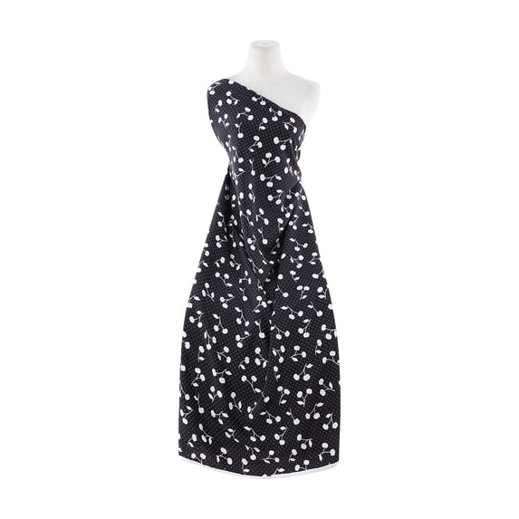 Zelouf Rayon Faille Print , Sewing, DIY, Crafts Fabric by the Yard, 919 Blk/wht, 3 Yard