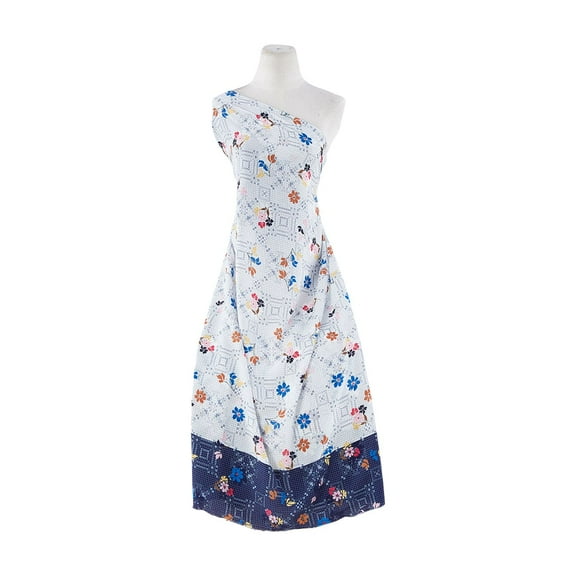 Zelouf Rayon Lawn Print  , Sewing, DIY, Crafts Fabric by the Yard, 432 Navy/blue, 5 Yard