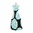 thumbnail image 1 of Zelouf Rayon Spandex Knit Print  , Sewing, DIY, Crafts Fabric by the Yard, 947 Blk/teal, 5 Yard, 1 of 2
